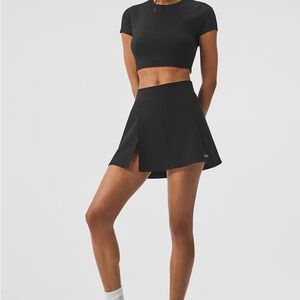 ALO Yoga Alosoft Backspin A-Line Mini Skirt with Slit